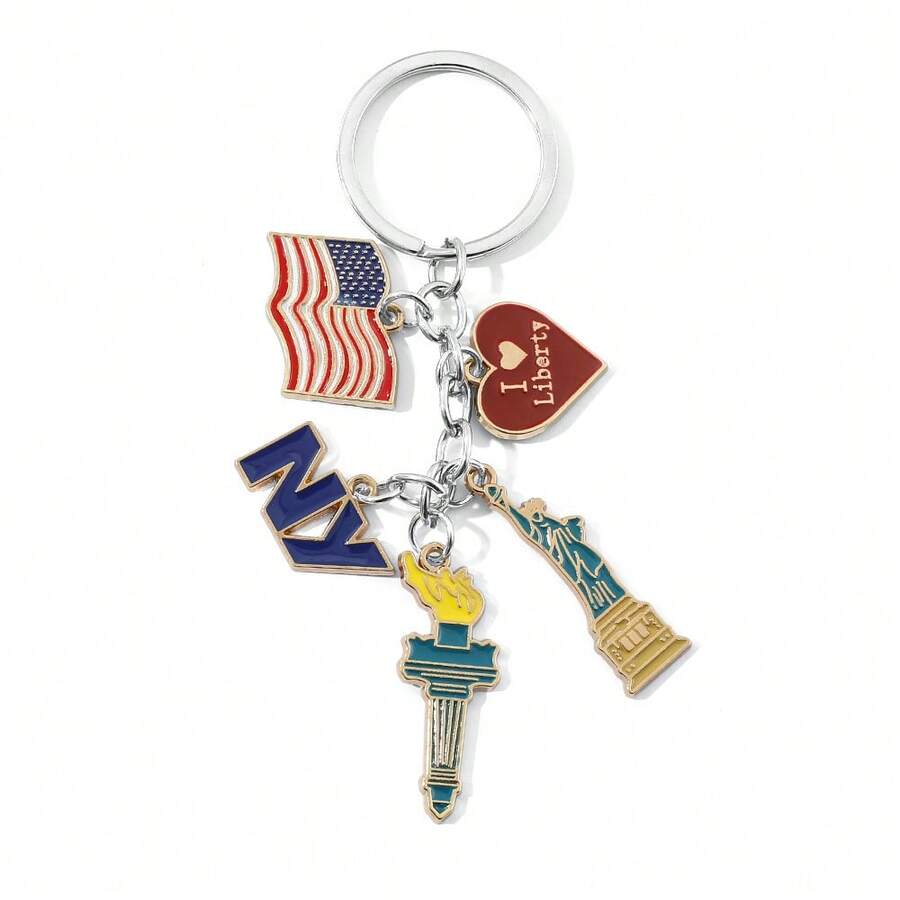 Car Accessories York - 1개 패션 국기 키체인 만화 뉴욕