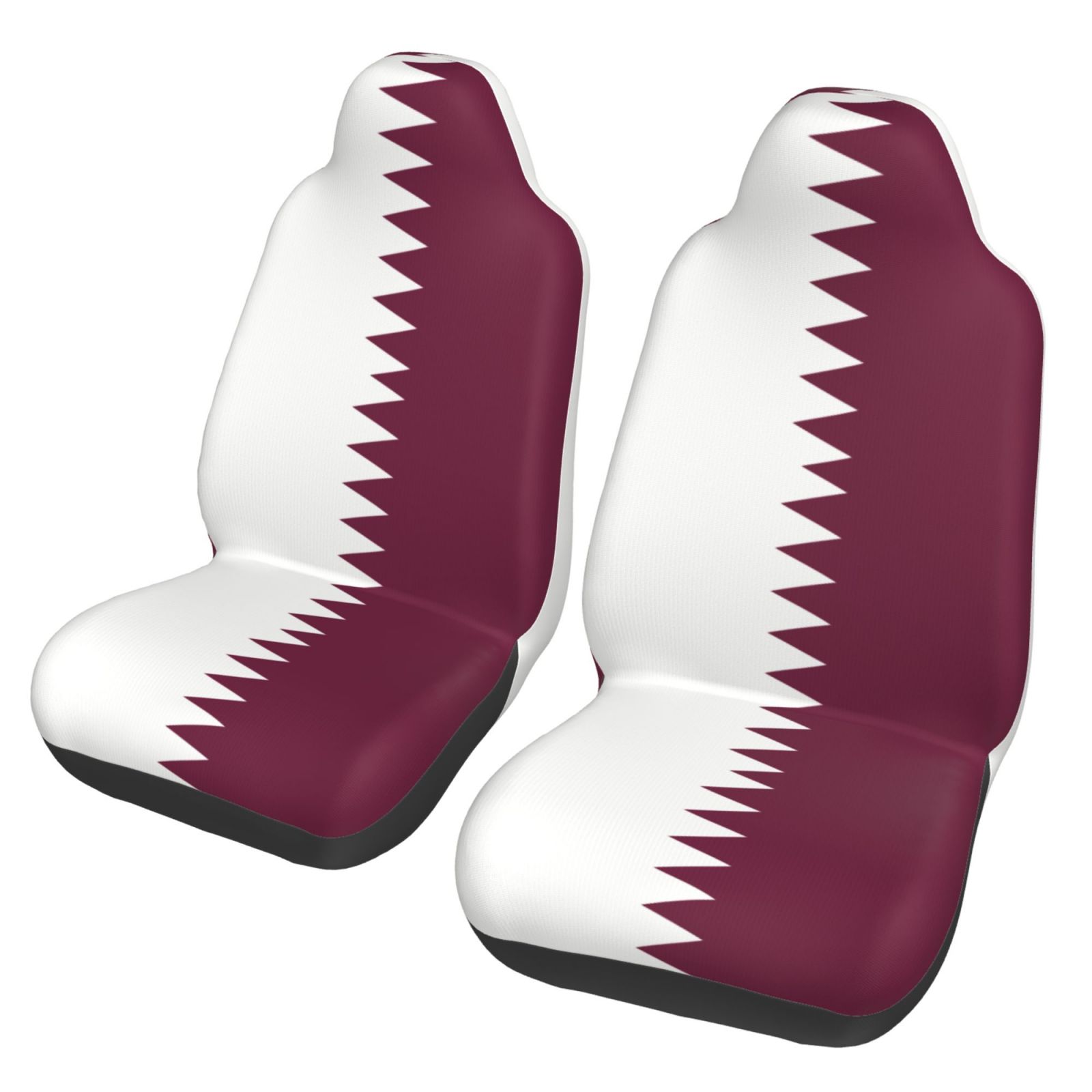 카타르 국기 프린트 애국 테마 자동차 시트 커버 2개  - Qatar Car Accessories 리뷰 및 가격