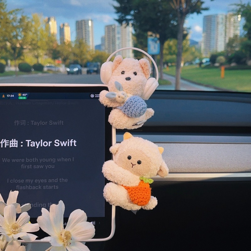 봉제인형 자동차 장식품 대시보드 스크린 장식 피규어 소 - Car Accessories Girl 리뷰 및 가격